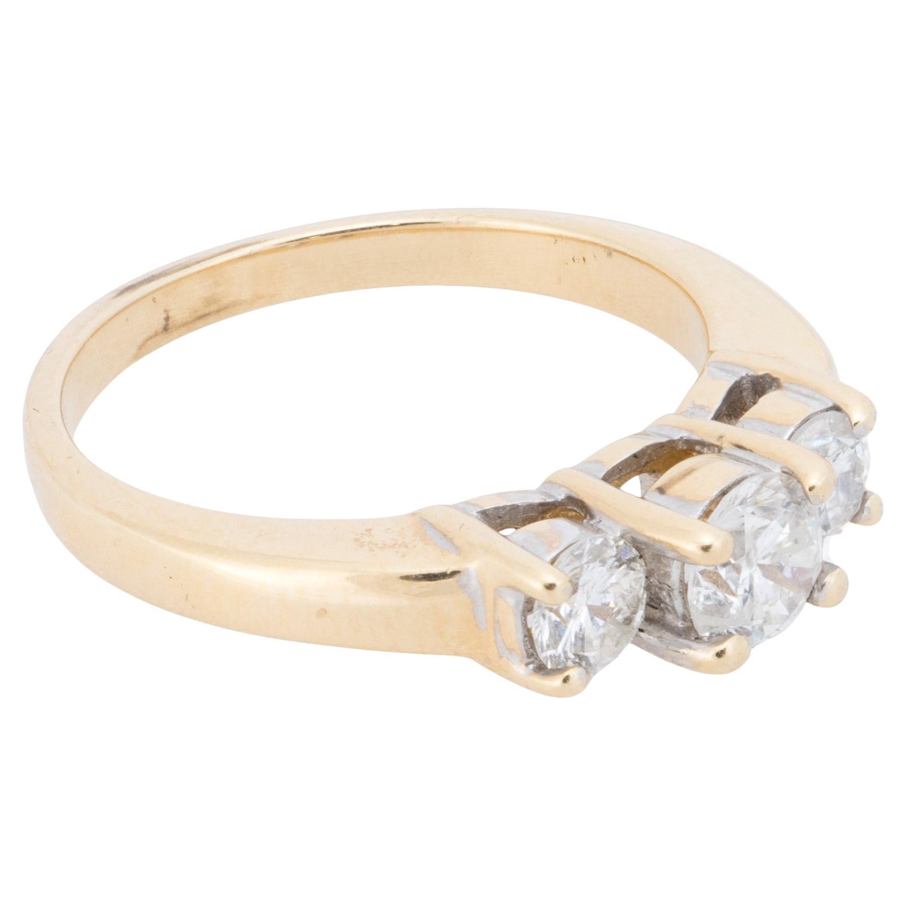 14K Yellow Gold and Diamond Wedding Ring