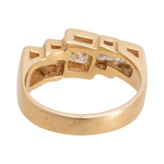14K Yellow Gold and Diamond Wedding Statement Band