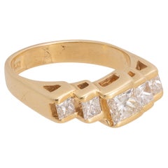 14K Yellow Gold and Diamond Wedding Statement Band