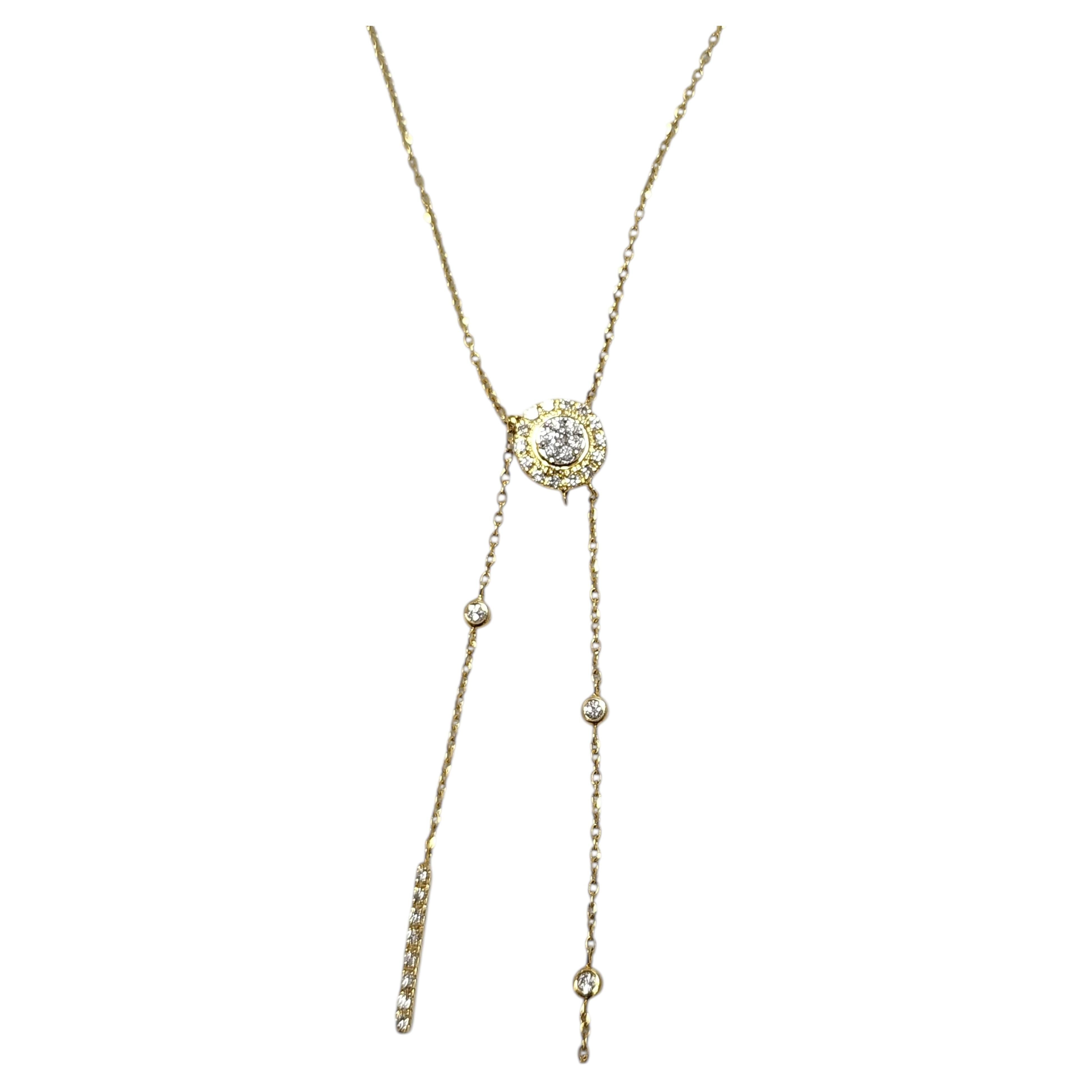14K Yellow Gold and Diamond "Y" Necklace #24135