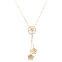 Collier de fleurs en or jaune 14K et nacre