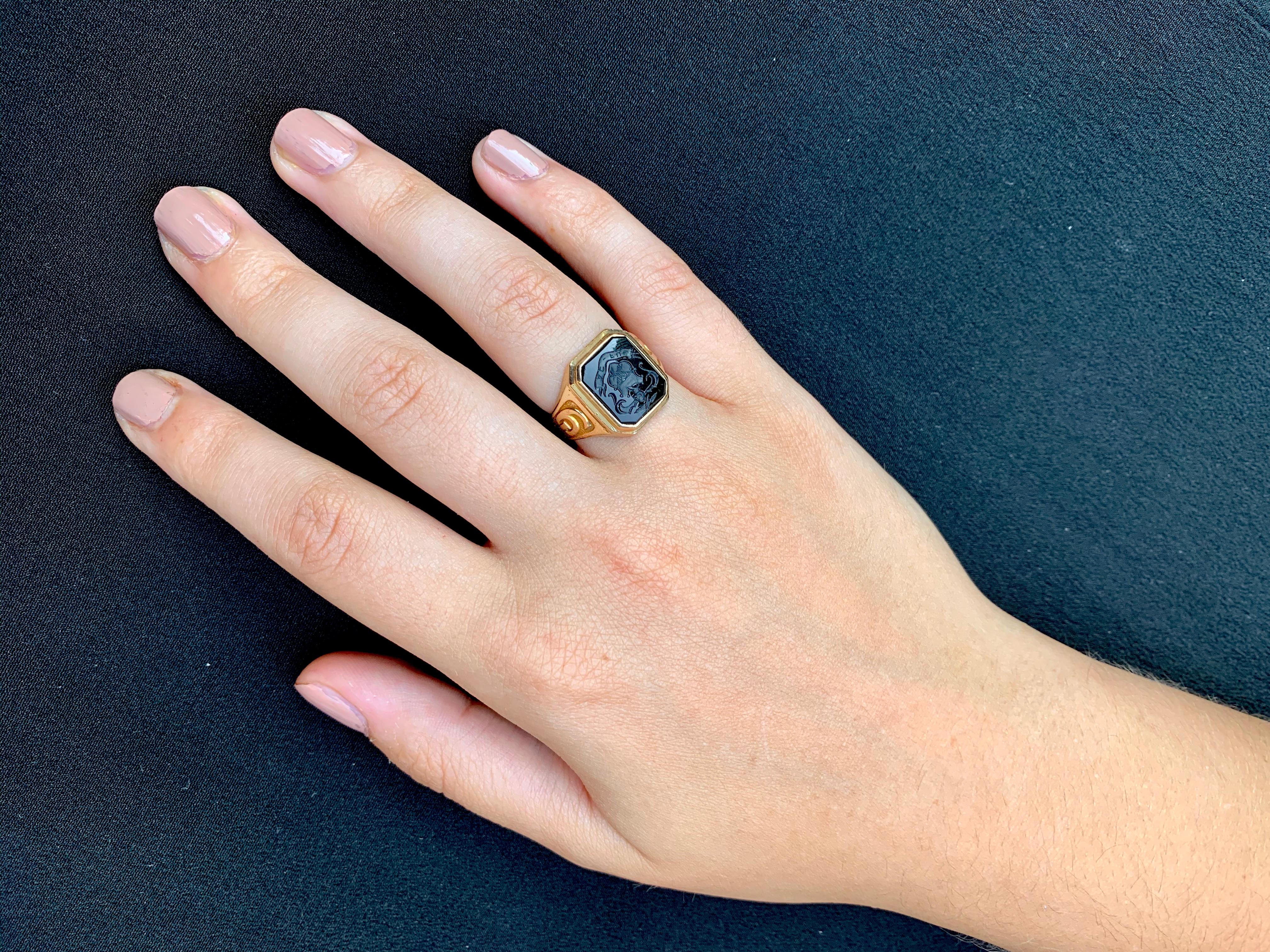 onyx intaglio ring