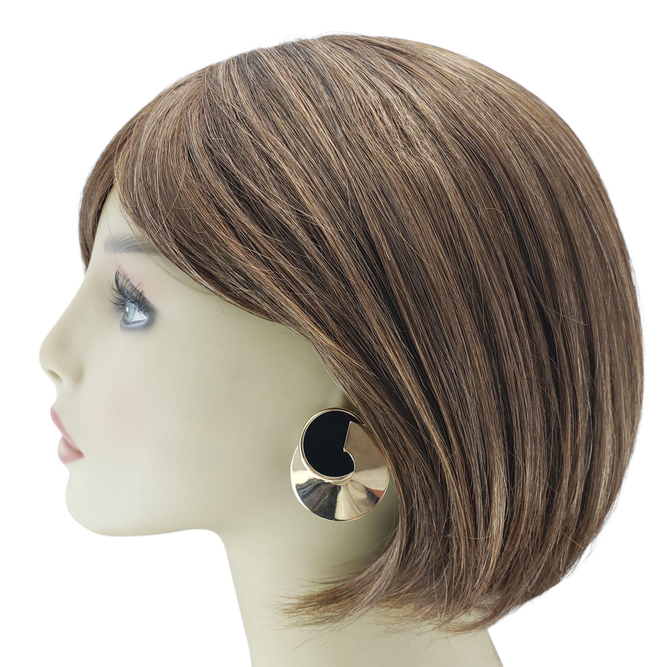 Boucles d'oreilles en or jaune 14K et onyx #22447 en vente 3