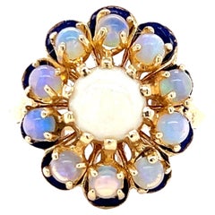 14k Yellow Gold and Opal Cluster Ring