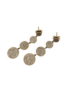 Ohrhänger aus 14-karätigem Gelbgold mit Diamanten im Pavé-Setting #25480