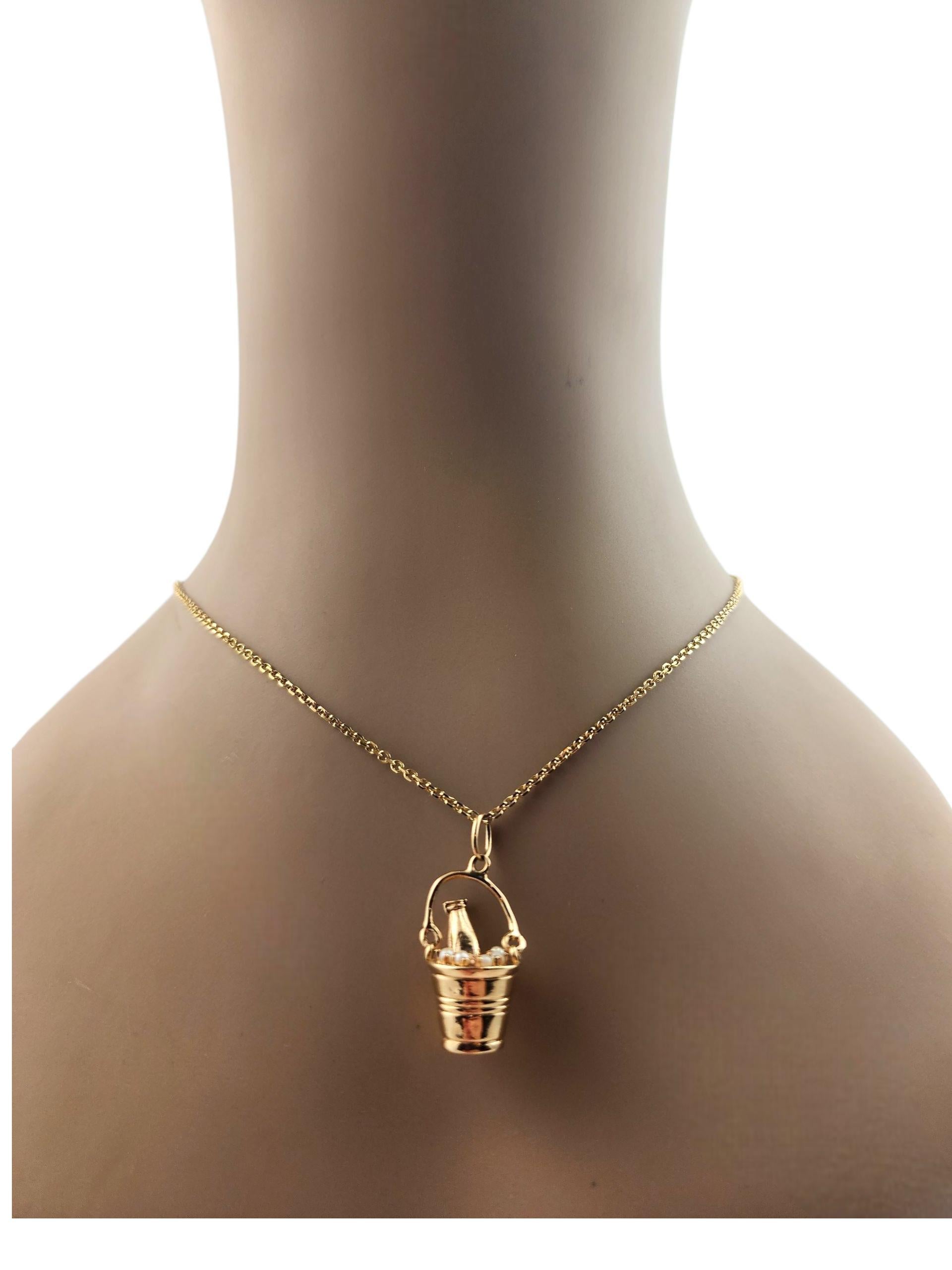 Charm pour seau à champagne en or jaune 14K et perles #22000 en vente 6