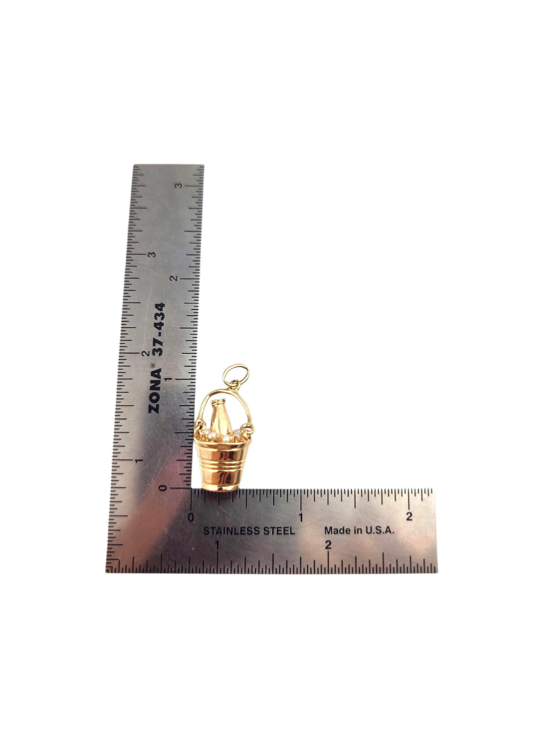 Charm pour seau à champagne en or jaune 14K et perles #22000 en vente 5