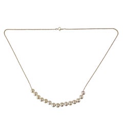 14K Yellow Gold and Pearl Necklace #24000