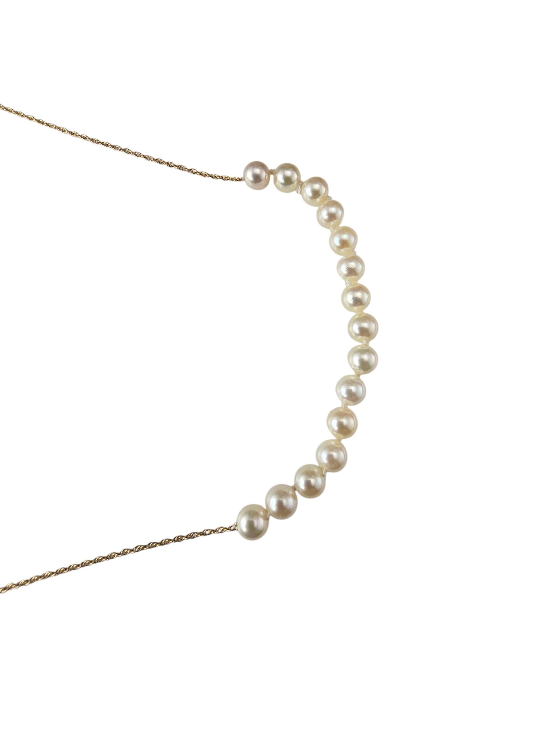 Contemporain Collier en or jaune 14K et perles #24000 en vente