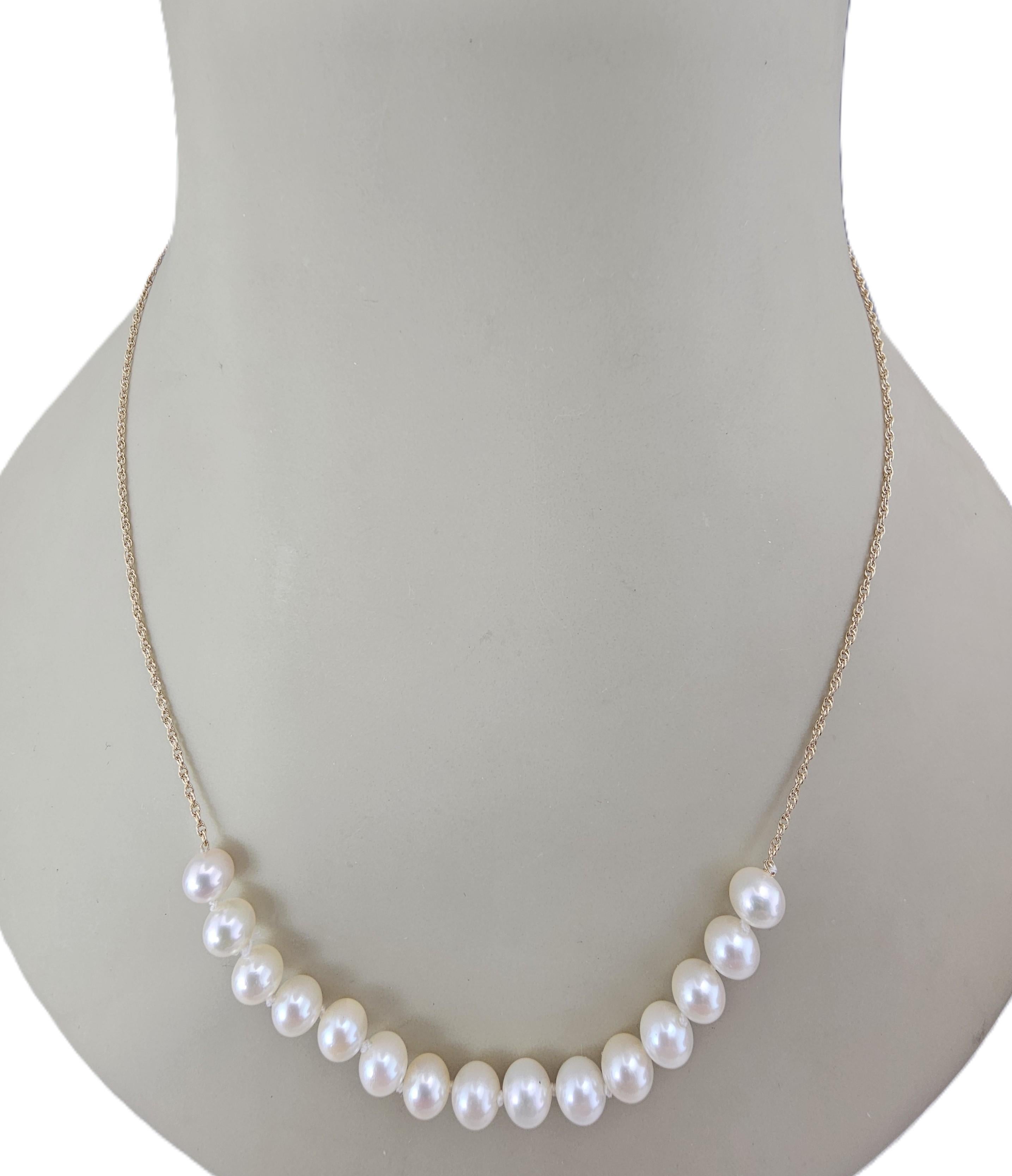 Collier en or jaune 14K et perles #24000 Pour femmes en vente