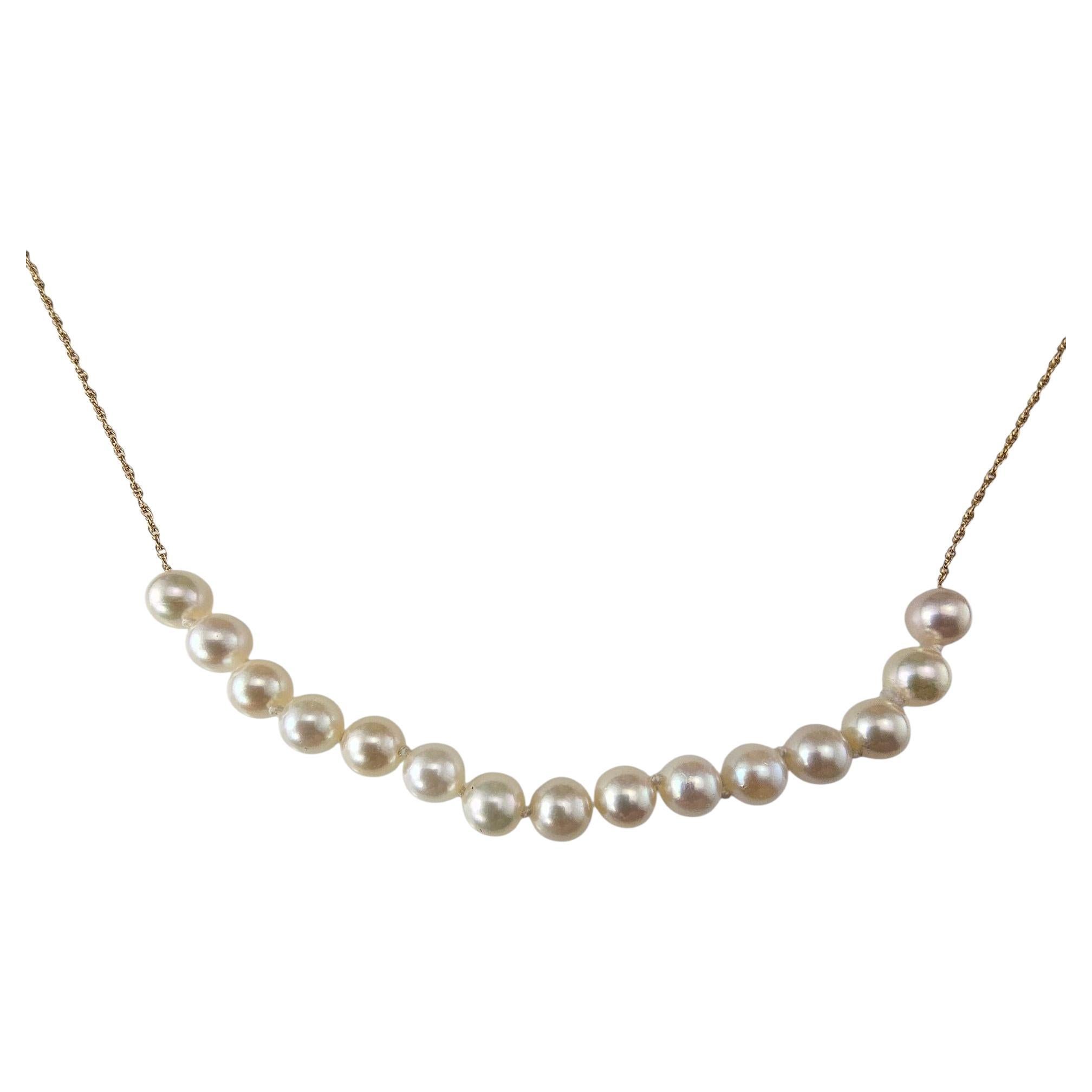 14K Yellow Gold and Pearl Necklace #24000