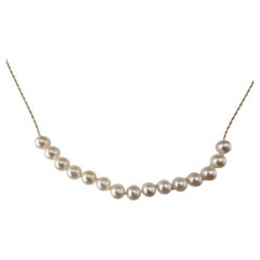 14K Yellow Gold and Pearl Necklace #24000