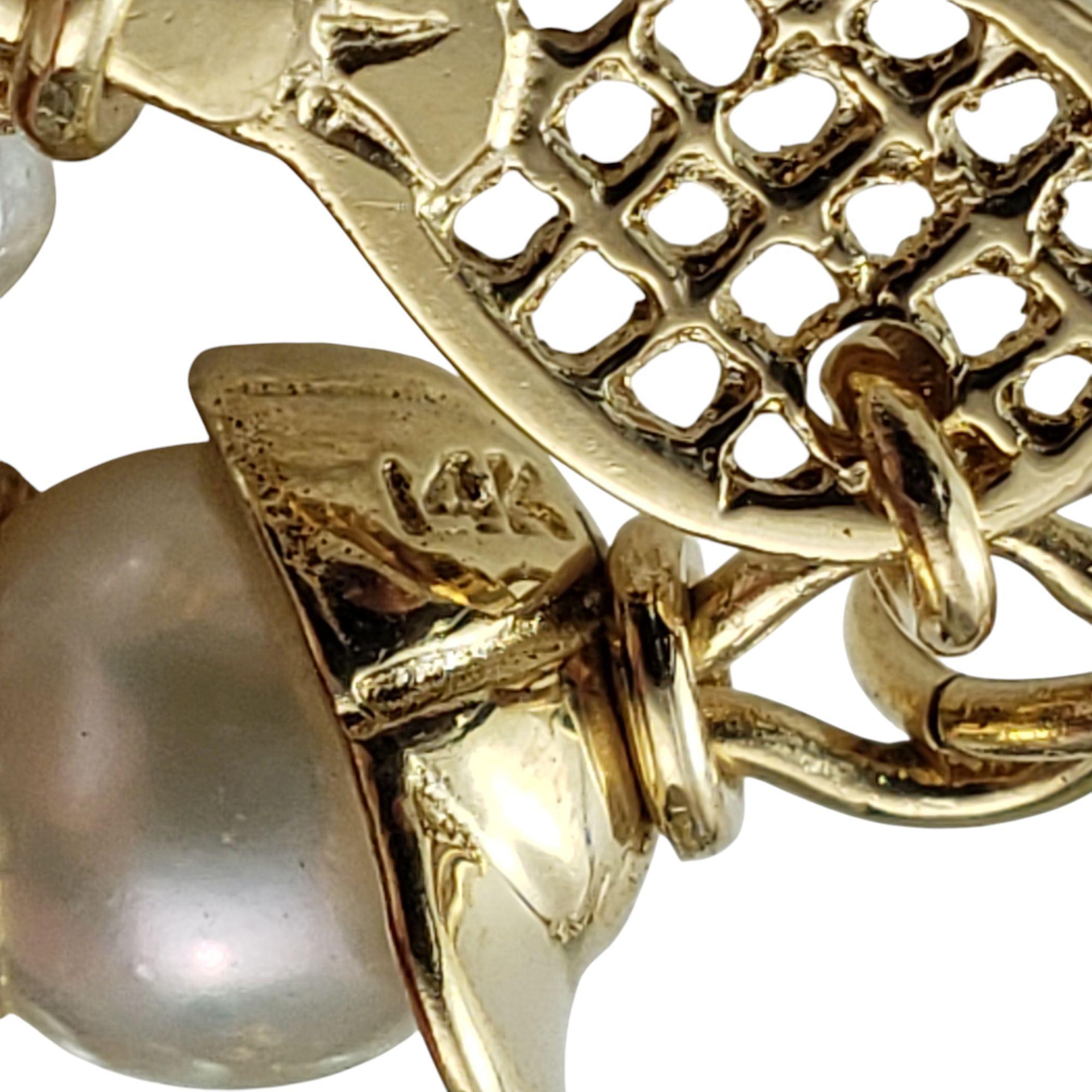 Women's 14K Yellow Gold and Pearl Tennis Player Charm #20927 For Sale