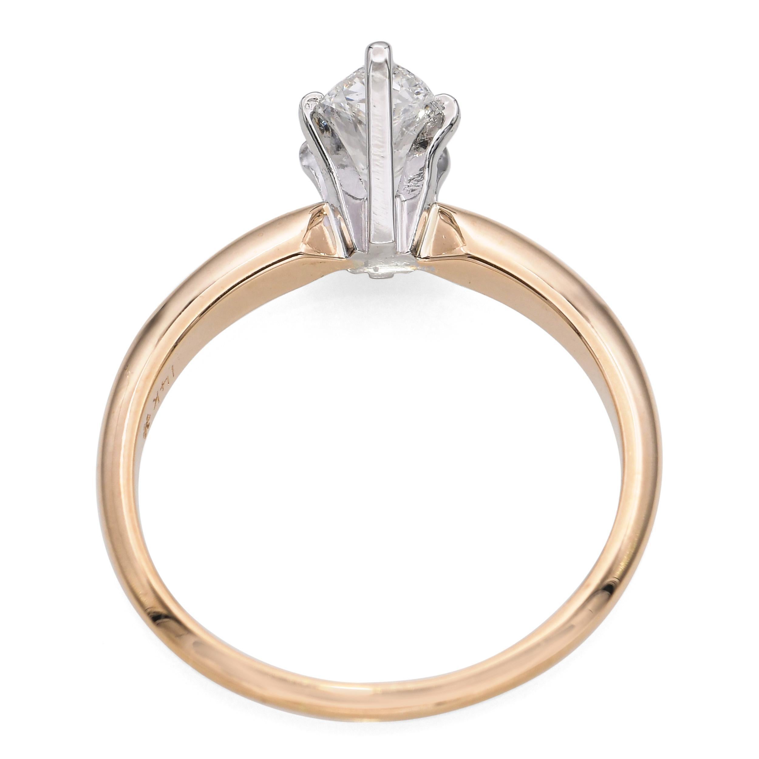 De las mujeres Anillo de compromiso de oro amarillo de 14k y platino GIA G I1 0,76 ct Diamante en forma de pera en venta