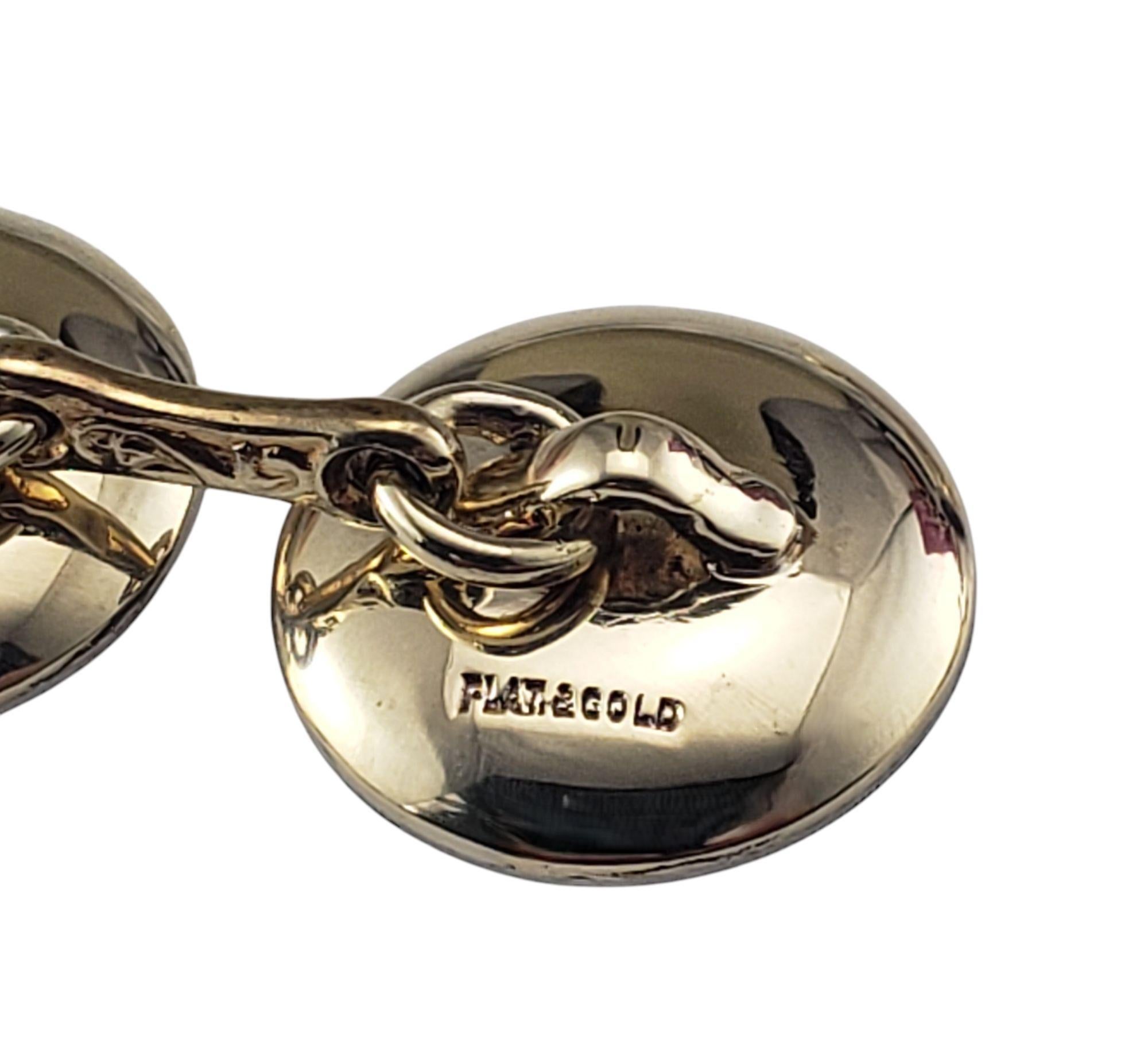 Boutons de manchette et boutons de smoking en or jaune 14K et platine Onyx #21400 Pour hommes en vente
