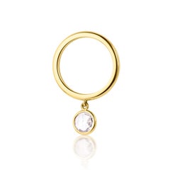 14K Yellow Gold and Rock Crystal Antique Intaglio Hope Charm Ring
