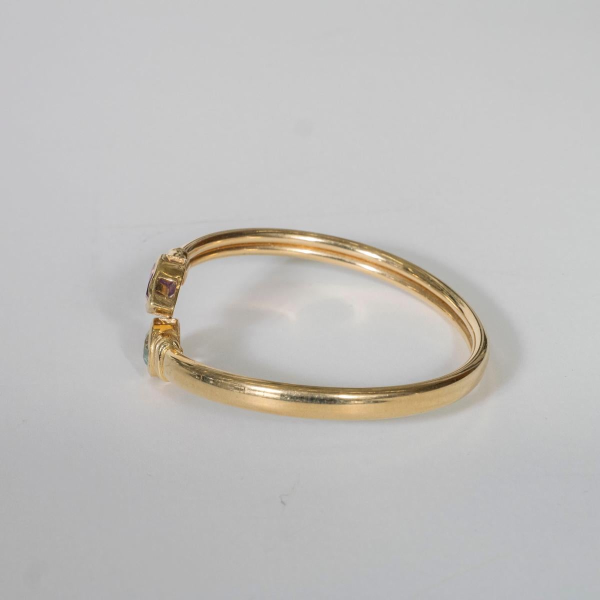14K Yellow Gold and Semi-Precious Stone Bracelet In Good Condition For Sale In Tarrytown, NY