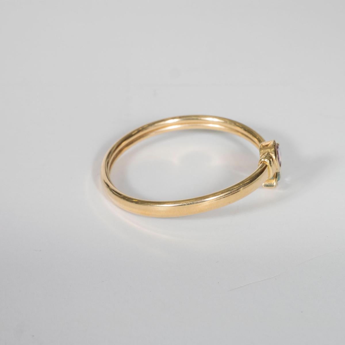 20th Century 14K Yellow Gold and Semi-Precious Stone Bracelet For Sale