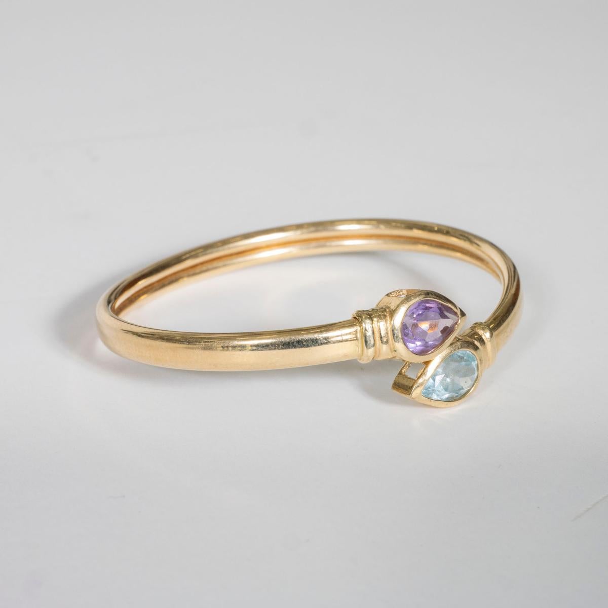 14K Yellow Gold and Semi-Precious Stone Bracelet For Sale 1