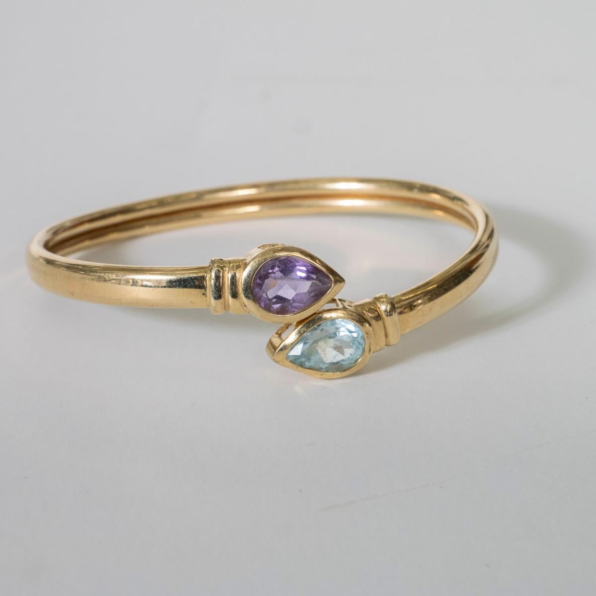 14K Yellow Gold and Semi-Precious Stone Bracelet For Sale 2
