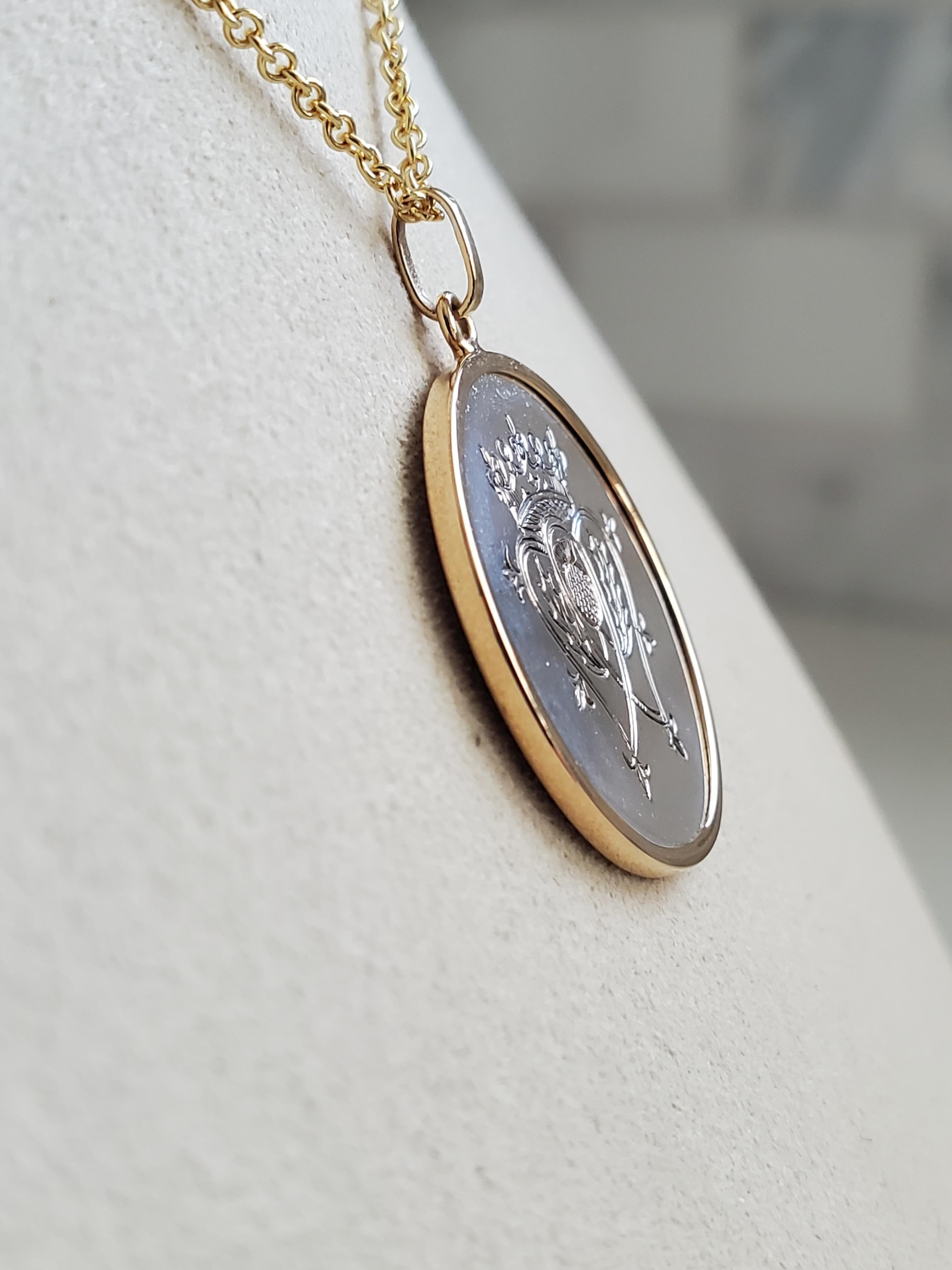 Gettone d'amore Luckenbooth in oro giallo 14K e argento sterling in vendita 3