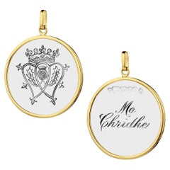 Gettone d'amore Luckenbooth in oro giallo 14K e argento sterling