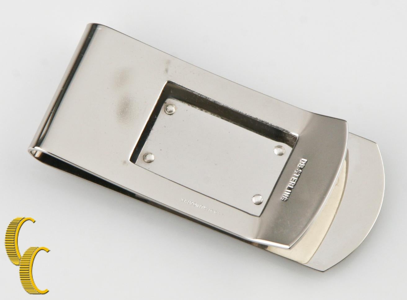 Modern 14k Yellow Gold and Sterling Silver Money Clip For Sale