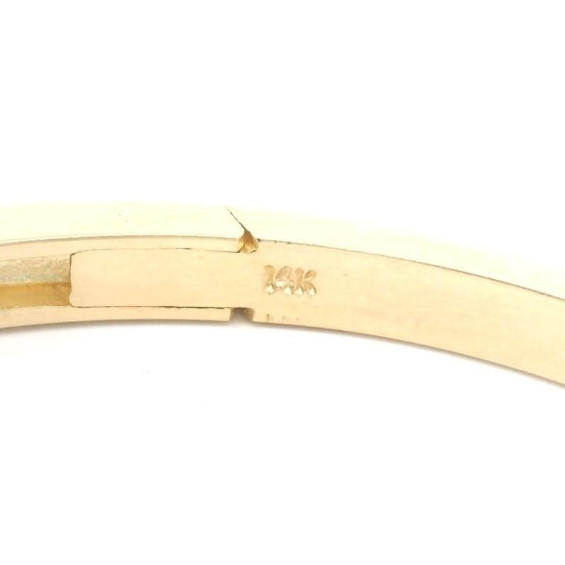 14k Gelbgold und drei Diamanten Bypass-Armreif Armband 6,75