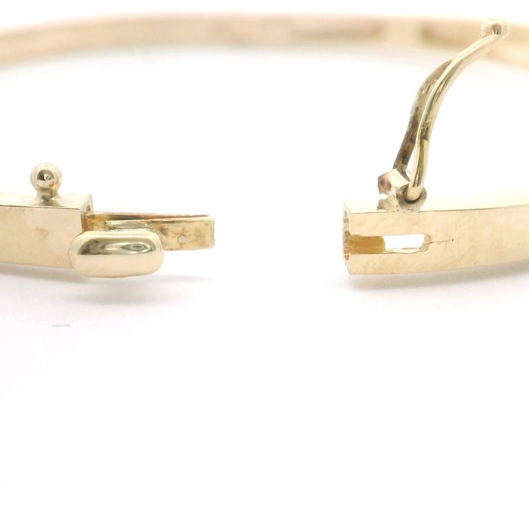 14k Gelbgold und drei Diamanten Bypass-Armreif Armband 6,75