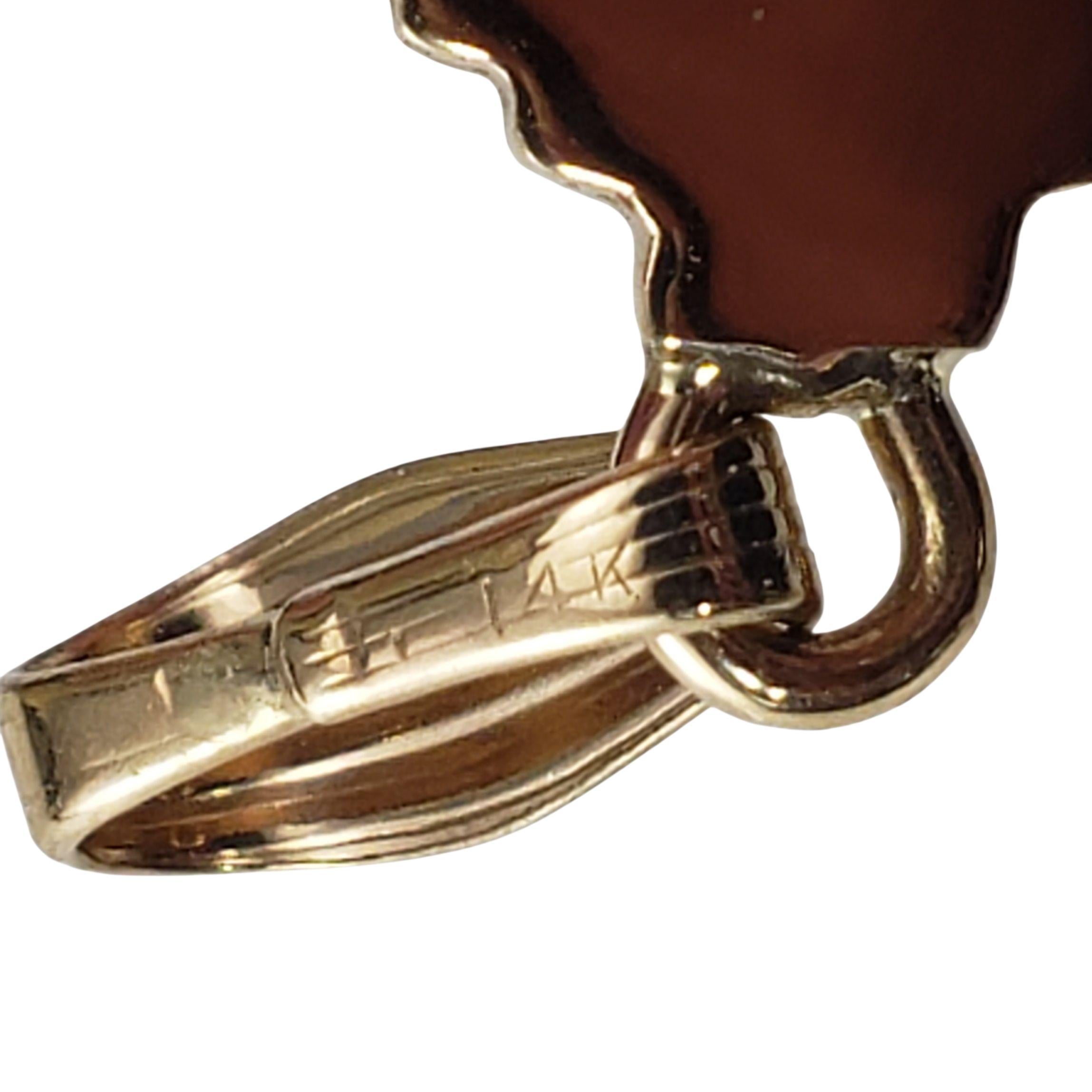 Donna Ciondolo Mezuzah in oro giallo 14K e turchese #22450 in vendita