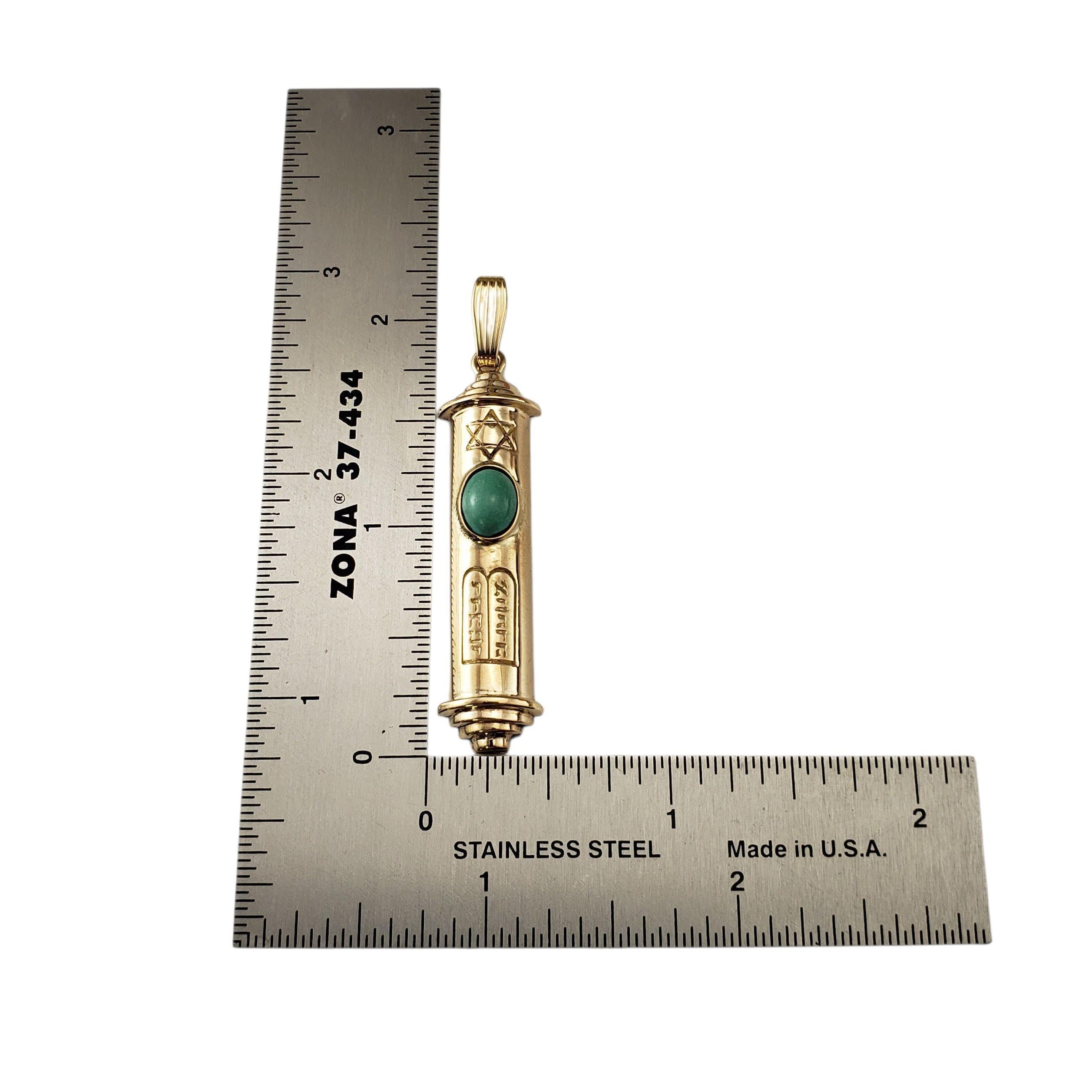 Ciondolo Mezuzah in oro giallo 14K e turchese #22450 in vendita 1