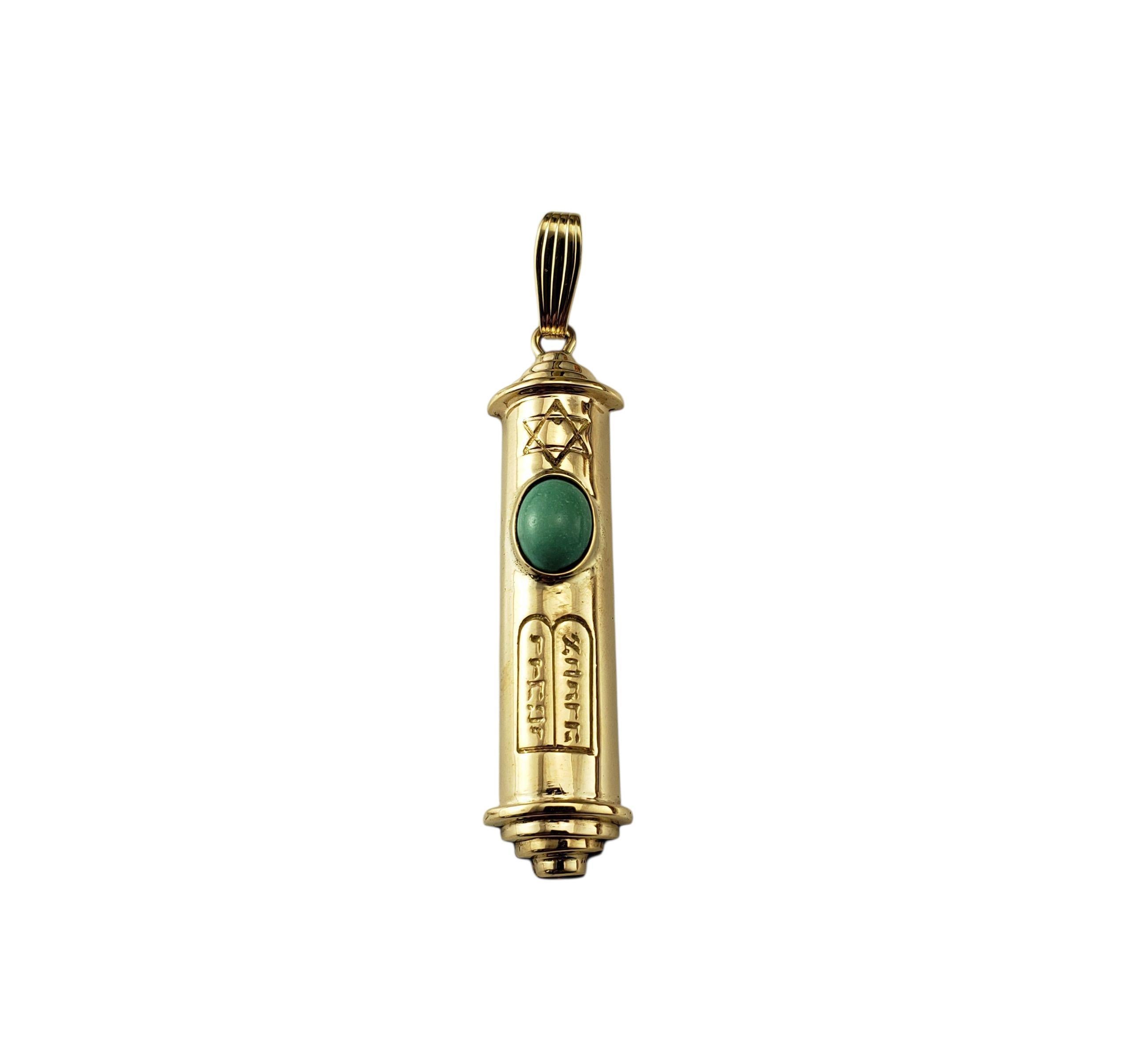 14K Gelbgold und Türkis Mezuzah-Anhänger #22450