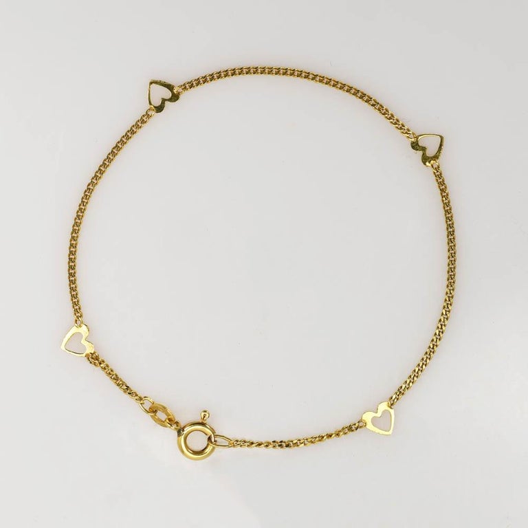 14K Yellow Gold Ankle Bracelet, 1.5gr For Sale at 1stDibs | ankle bracelet  gold 14k, 14k gold ankle bracelet, gold heart ankle bracelet