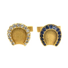 14 Karat Yellow Gold Antique Horse Shoe Cufflinks