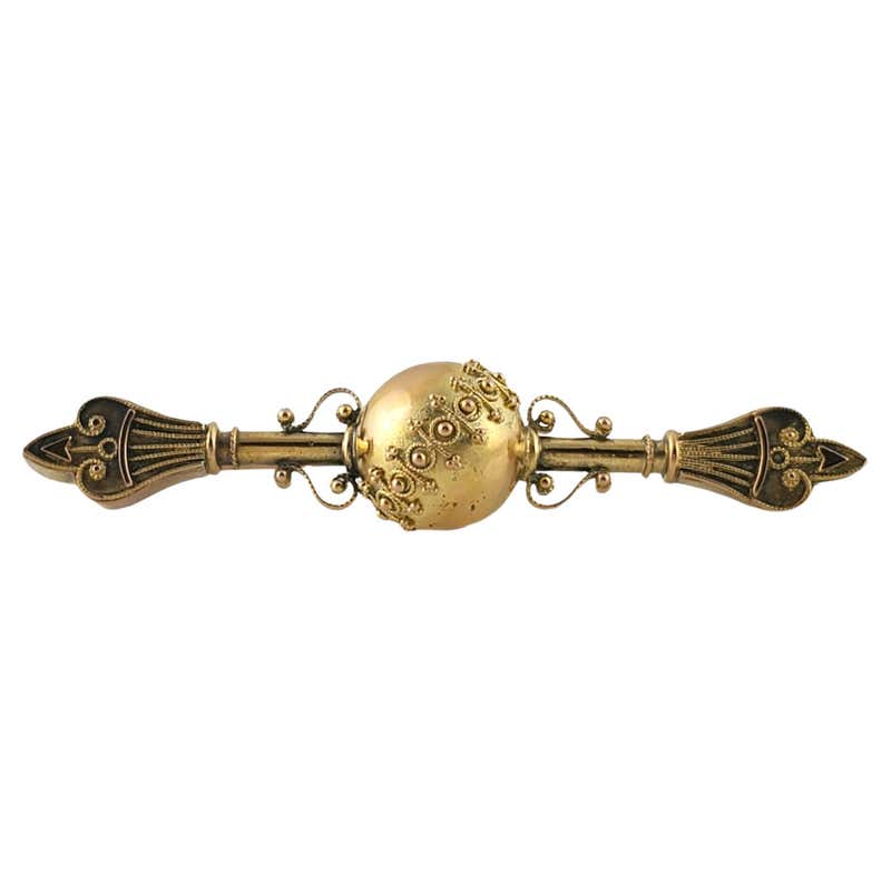 BCRF Pink Ribbon Brooch in 14k Yellow Gold For Sale at 1stDibs