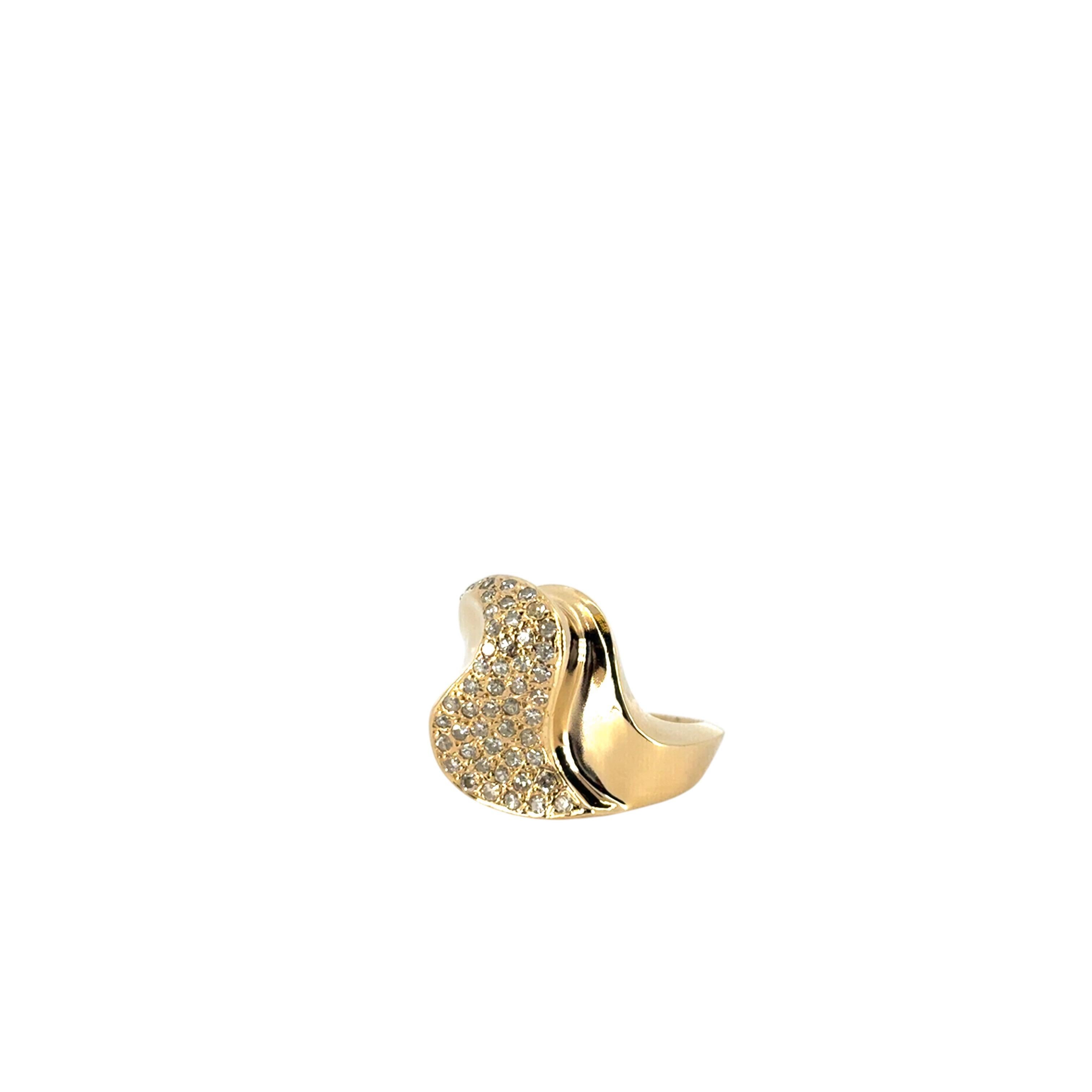 Bague à la mode en or jaune 14 carats avec diamants naturels d'environ 0,25 carat en vente 4