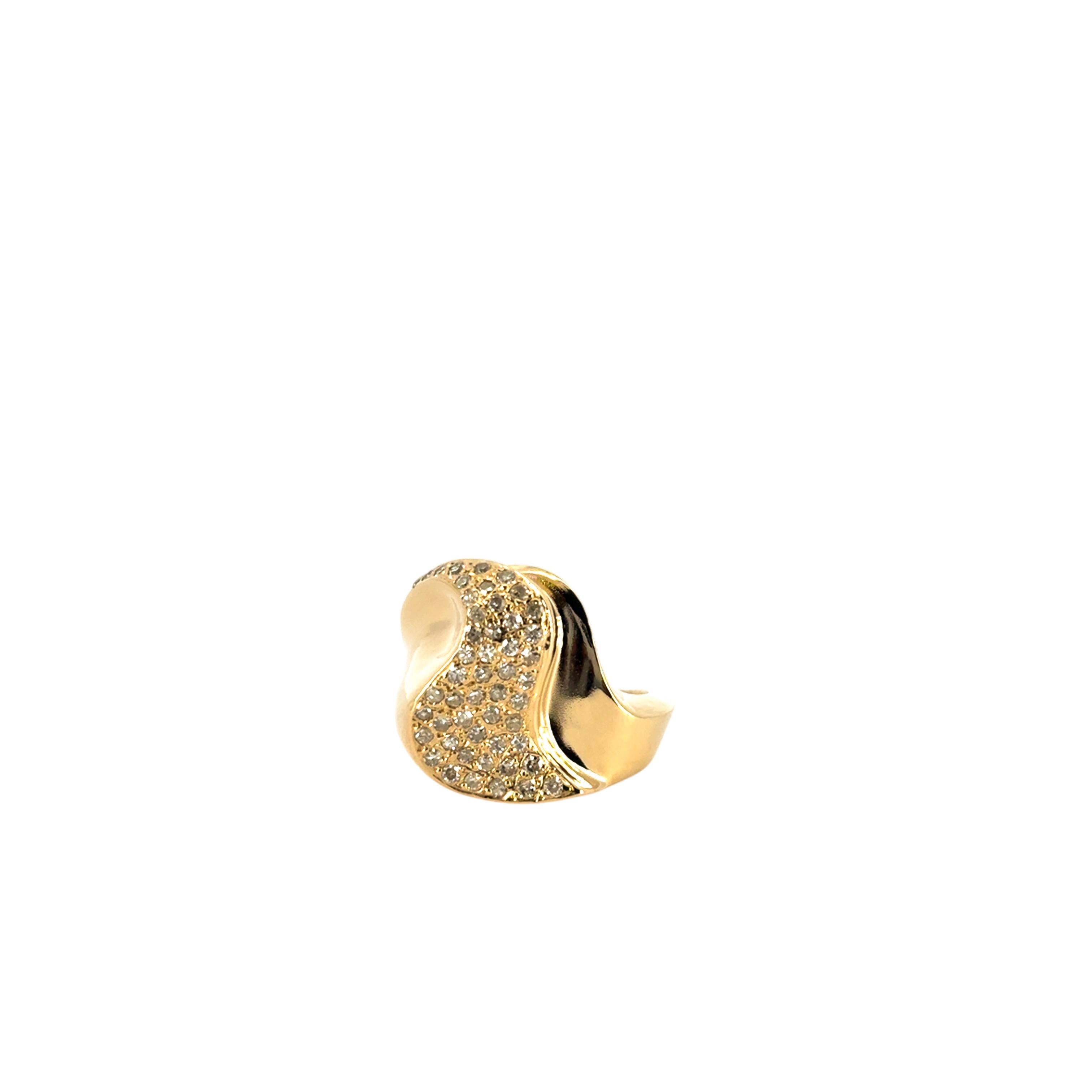Bague à la mode en or jaune 14 carats avec diamants naturels d'environ 0,25 carat en vente 5