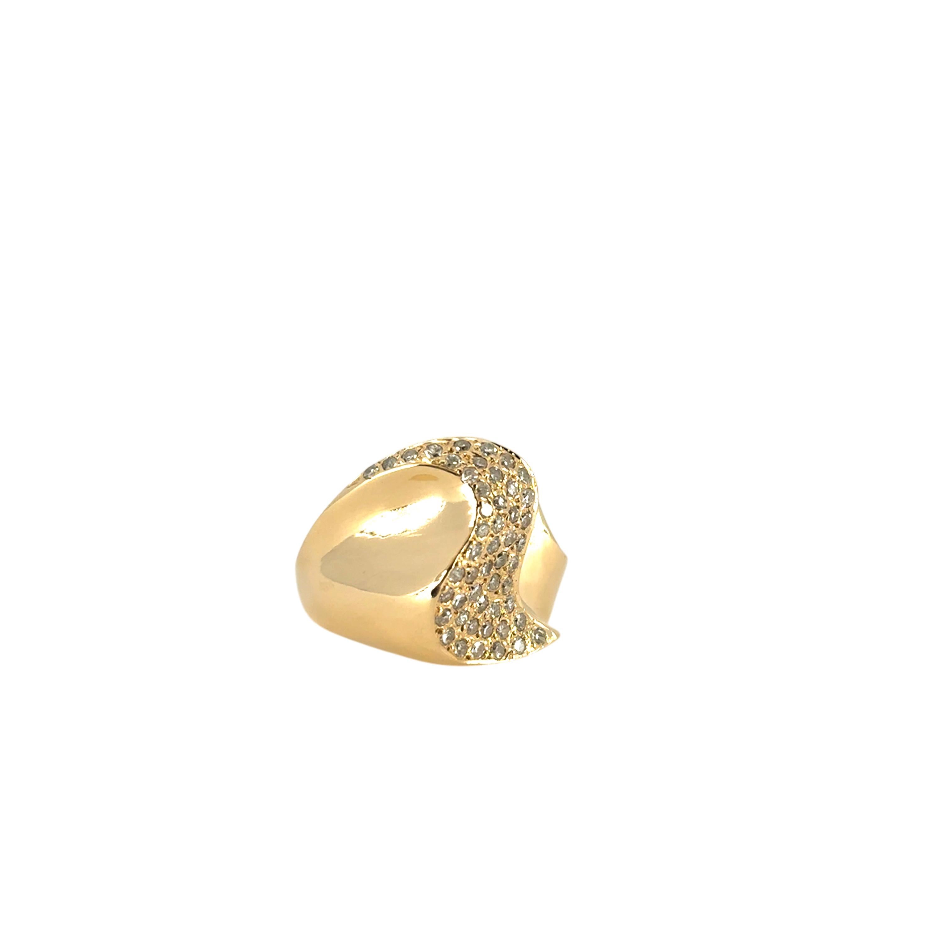 Non taillé Bague à la mode en or jaune 14 carats avec diamants naturels d'environ 0,25 carat en vente