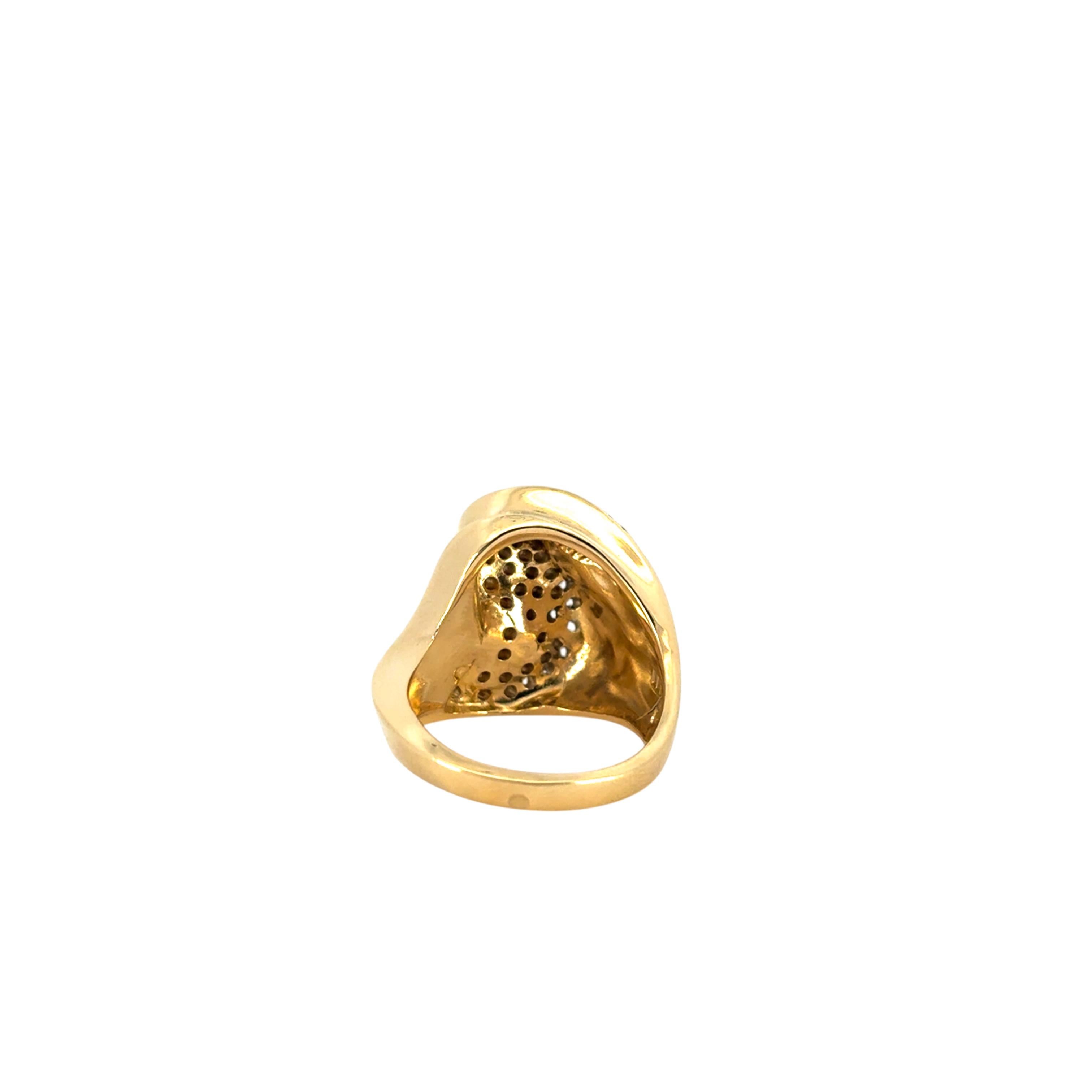 Bague à la mode en or jaune 14 carats avec diamants naturels d'environ 0,25 carat en vente 2
