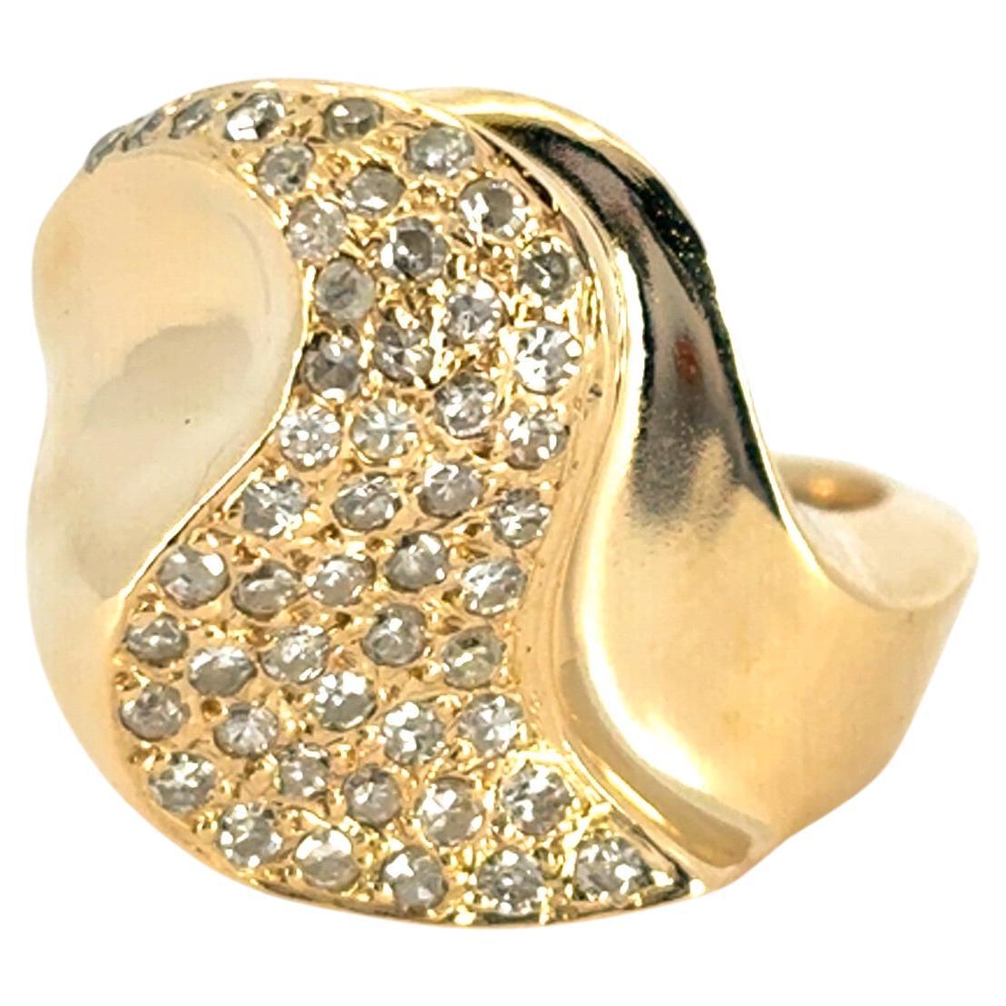 14k Yellow Gold Approximately 0.25ctw Natural Diamond Fashion Ring