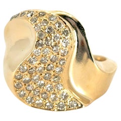 Anello in oro giallo 14k con diamante naturale di circa 0,25 ct.