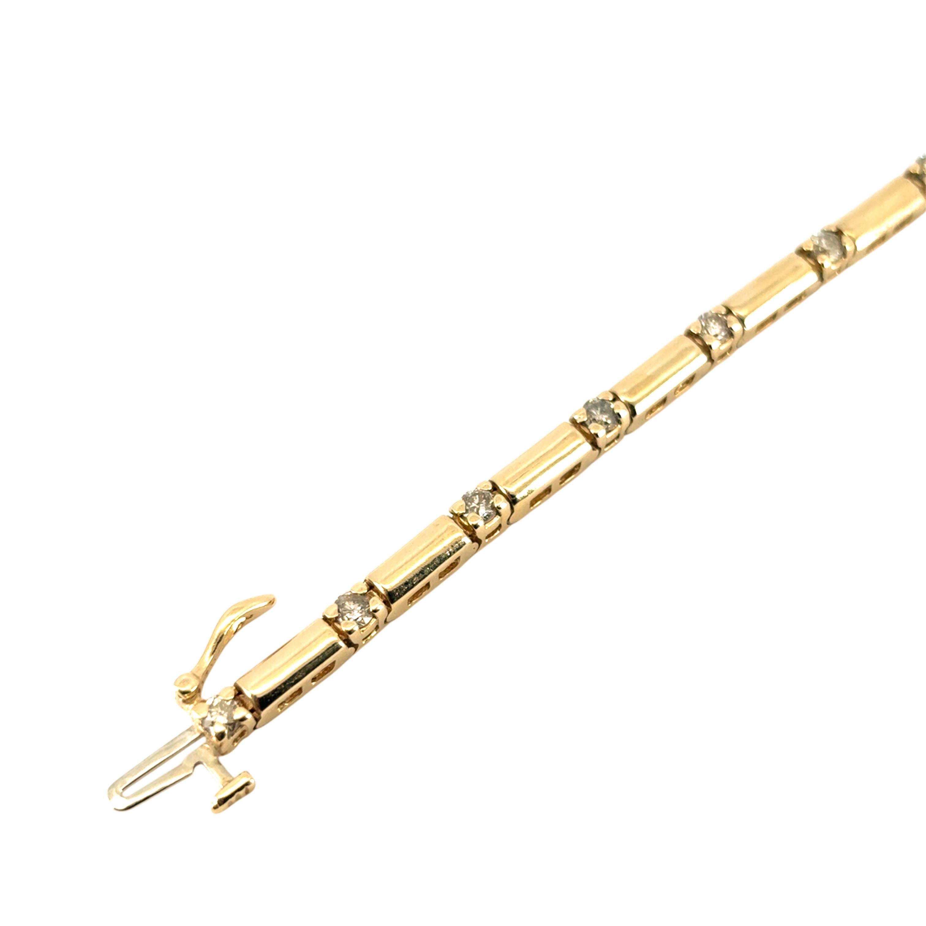 Pulsera de oro amarillo de 14k de aproximadamente 1,7ctw de diamantes naturales en venta 4