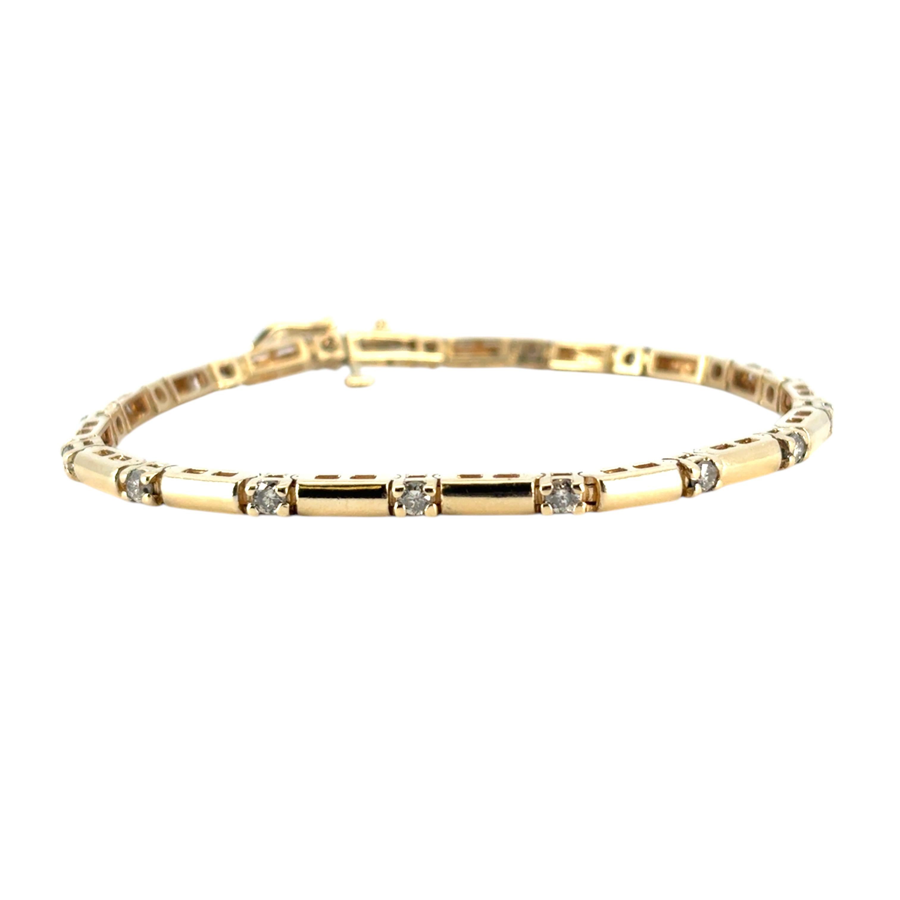 Pulsera de oro amarillo de 14k de aproximadamente 1,7ctw de diamantes naturales Sin cortar en venta