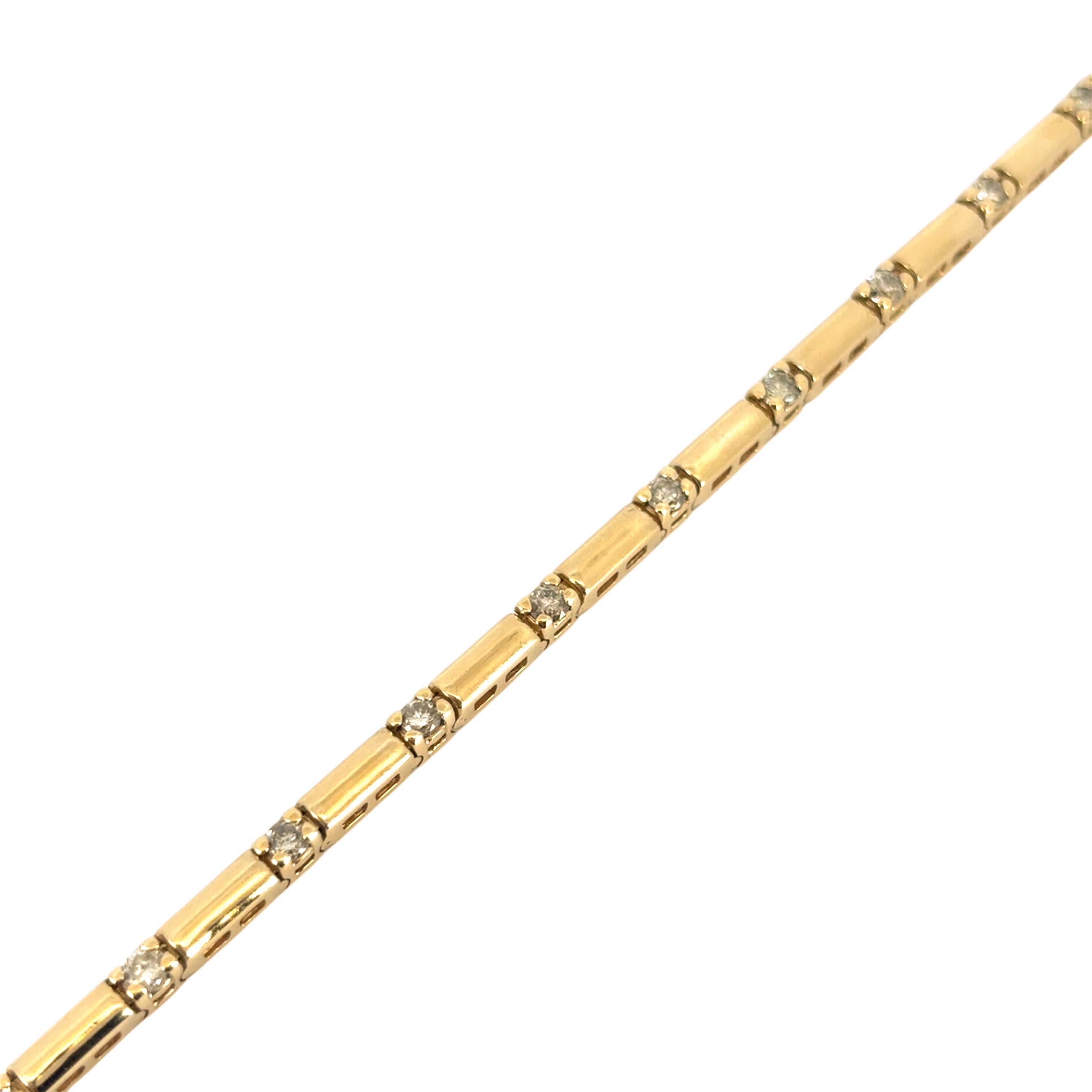 Pulsera de oro amarillo de 14k de aproximadamente 1,7ctw de diamantes naturales en venta 2