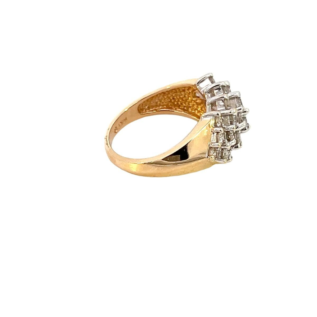 The 14K Yellow Gold Fashion Ring with approximately 1 1/2 carats total weight of round diamonds in size 7 sounds like a stunning piece of jewelry. Let's break down why it might be considered nice and awesome:

Metal Quality: 14K yellow gold is a