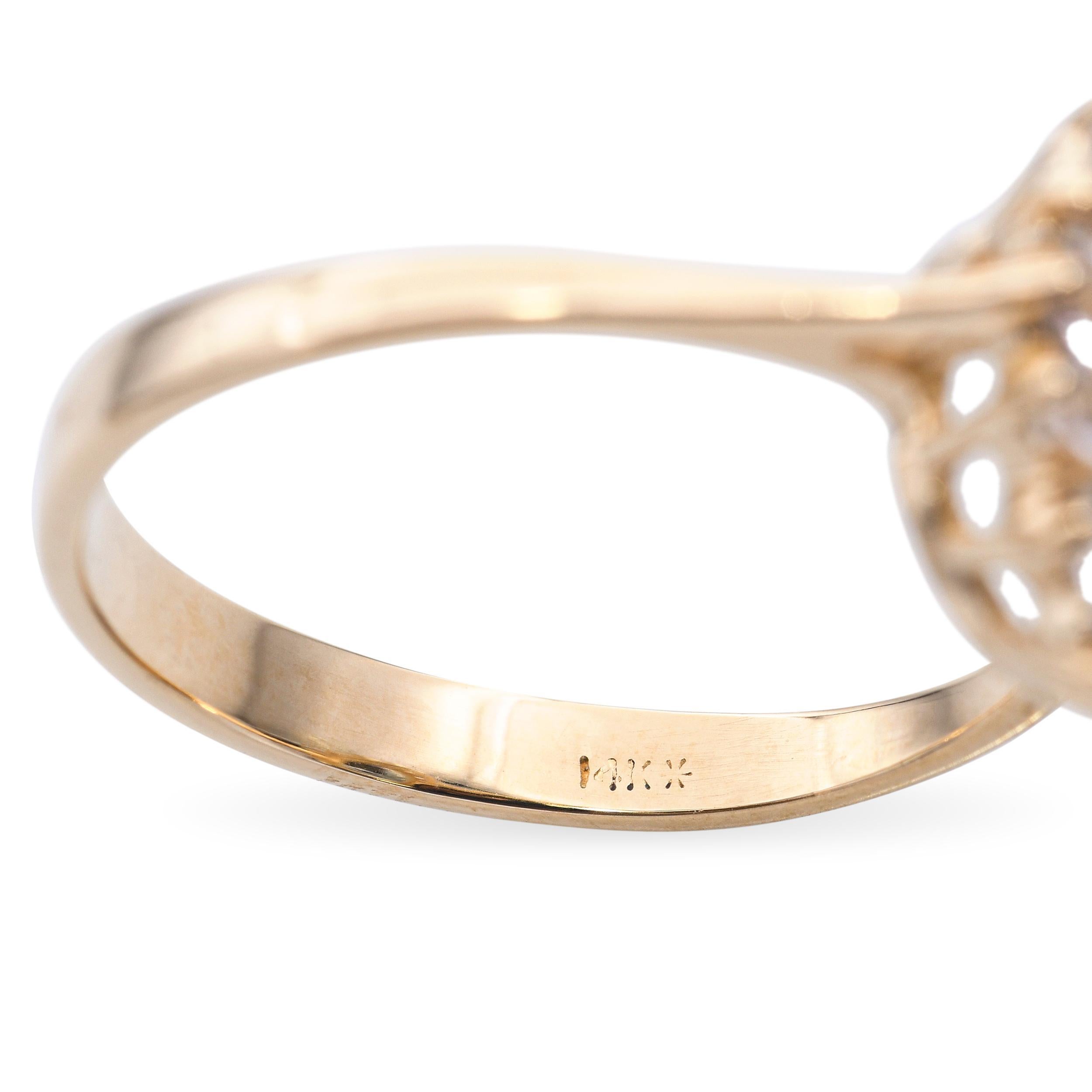 Bague en or jaune 14k avec halo d'aigue-marine et de diamant en vente 2