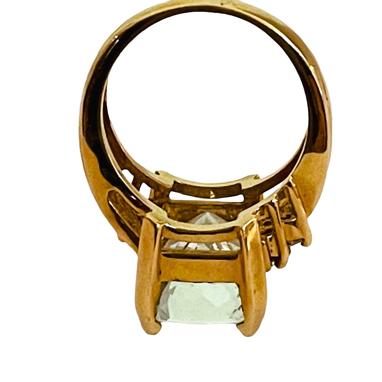 14K Yellow Gold Aquamarine And Diamond Ring with Appraisal 3