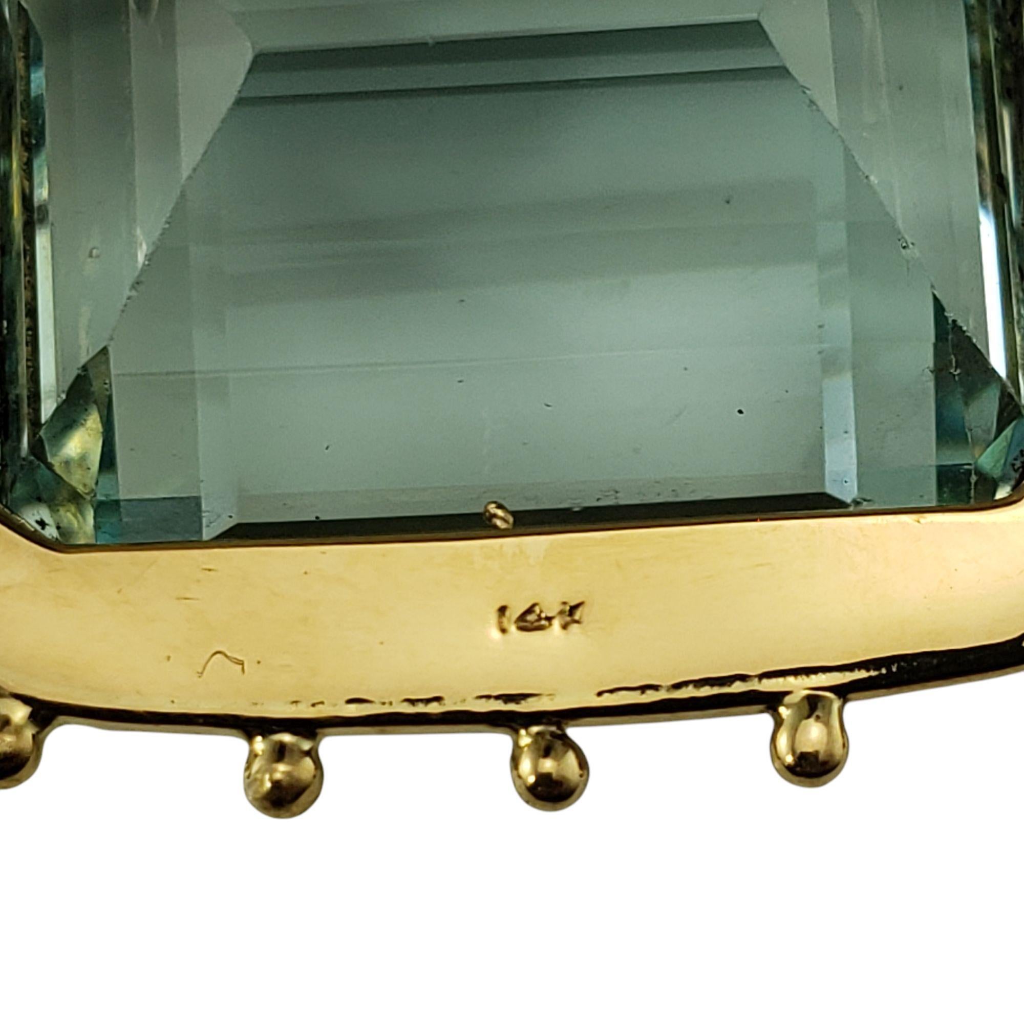 14K Gelbgold Aquamarin & Zuchtperlen Brosche/Anhänger #21715 im Zustand „Gut“ im Angebot in Washington Depot, CT