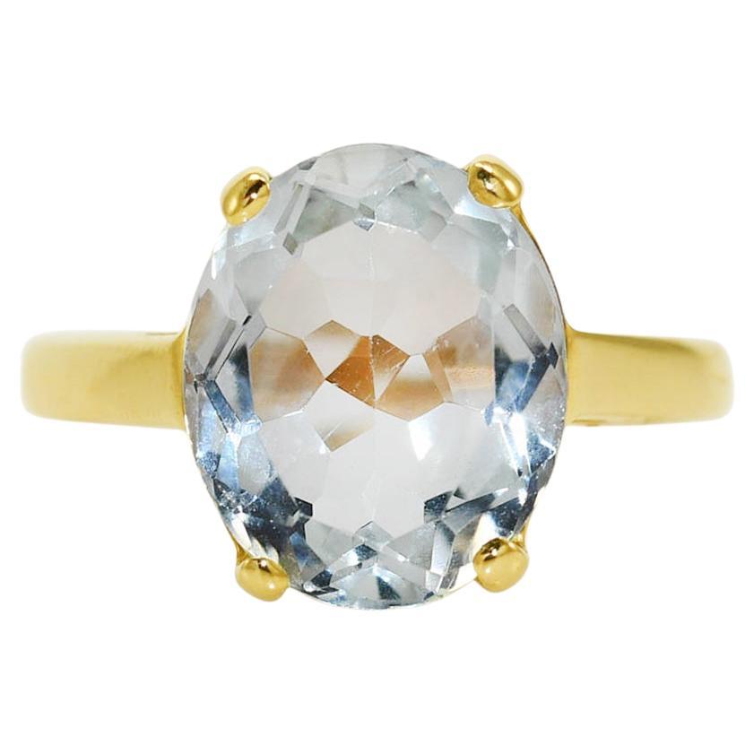 14K Yellow Gold Aquamarine Ring, 3.50ct, 3.2g