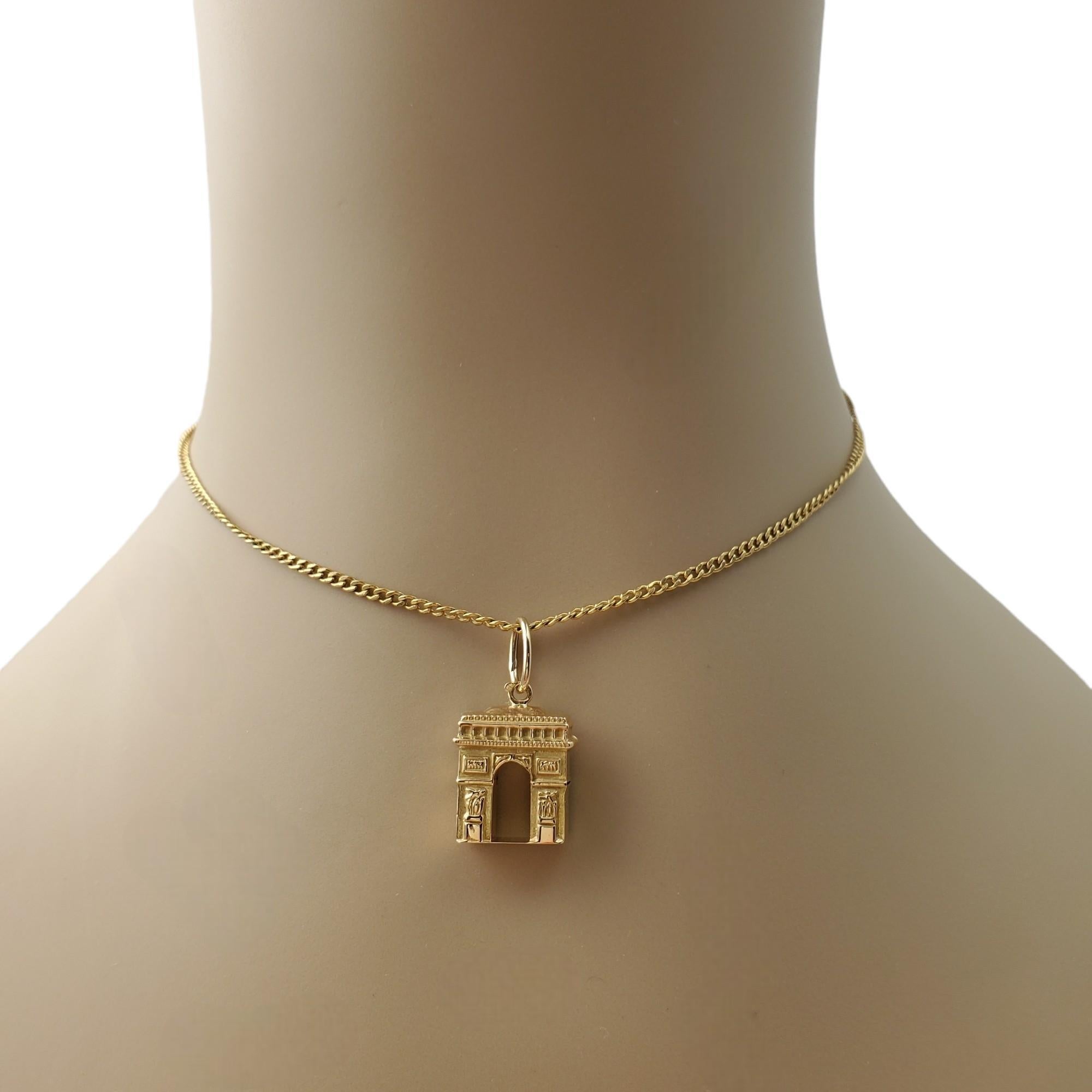 14K Yellow Gold Arc de Triomphe Charm #17011 2